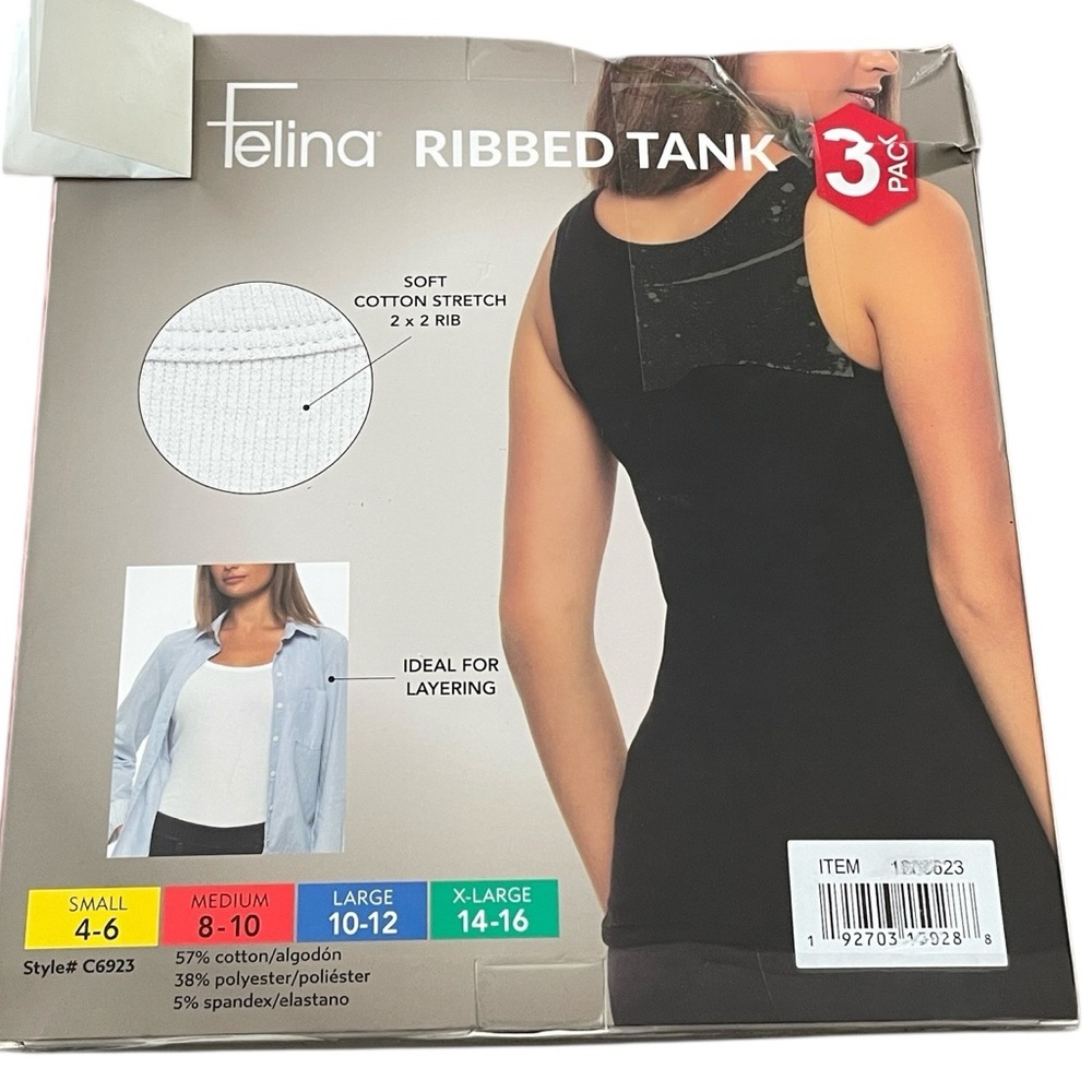 Felina Women's Ribbed Tank, 3-pack - Picture 5 of 7